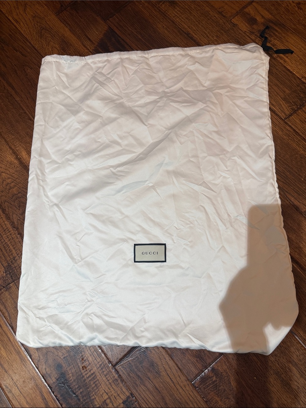 Gucci White Drawstring Dust Bag with Logo Patch